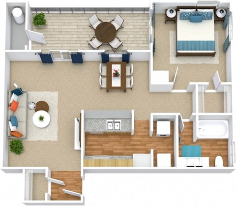 a floor plan of a 3 bedroom apartment